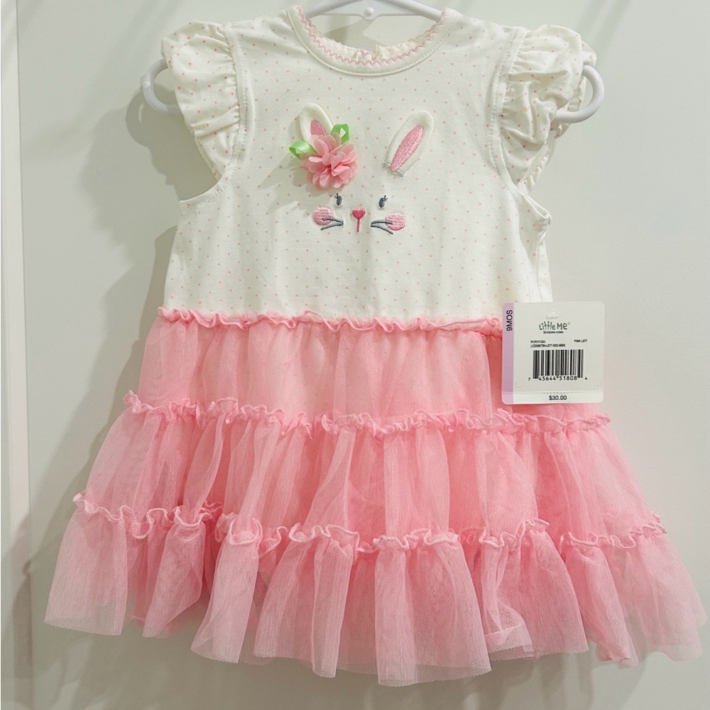 NWT Little Me Tutu Popover Bunny Face with 3-D flower and ears |Size 9 months